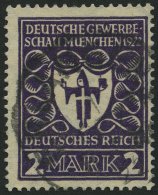 Dt. Reich 200b O, 1922, 2 M. Dunkelpurpurviolett Gewerbeschau, Ein Kurzer Zahn Sonst Pracht, Gepr. Infla, Mi. 170.- - Usati