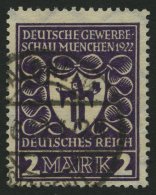 Dt. Reich 200b O, 1922, 2 M. Dunkelpurpurviolett Gewerbeschau, Pracht, Fotobefund Tworek, Mi. 170.- - Altri & Non Classificati