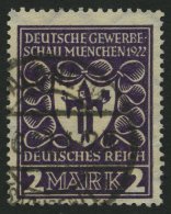 Dt. Reich 200b O, 1922, 2 M. Dunkelpurpurviolett Gewerbeschau, Pracht, Fotobefund Tworek, Mi. 170.- - Autres & Non Classés