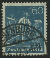 Dt. Reich 190 O, 1922, 160 Pf. Schwärzlichgrautürkis, Wz. 2, Feinst (kleiner Zahnfehler), Gepr. Dr. Dünts - Otros & Sin Clasificación