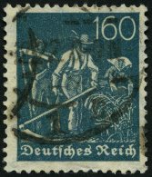 Dt. Reich 190 O, 1922, 160 Pf. Schwärzlichgrautürkis, Wz. 2, Normale Zähnung, Pracht, Gepr. Dr. Dünt - Usati