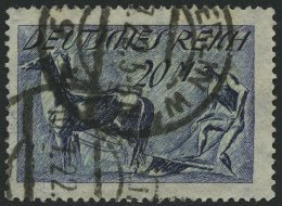 Dt. Reich 176b O, 1921, 20 M. Schwarzviolettblau, üblich Gezähnt Pracht, Mi. 90.- - Oblitérés