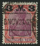 Dt. Reich 155Ib O, 1921, 3 M. Auf 11/4 M. Karminrot/dunkelkarminlila, Aufdruck Mattglänzend, Pracht, Fotobefund Mey - Andere & Zonder Classificatie