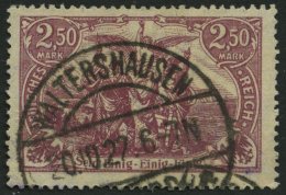 Dt. Reich 115d O, 1920, 2.50 M. Dunkelpurpur (helle Nuance), Normale Zähnung, Pracht, Gepr. Schulze, Mi. 250.- - Usati