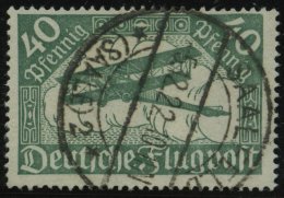 Dt. Reich 112b O, 1919, 40 Pf. Blassgrün Flugpost, Stempel SAALFELD, Pracht, RR!, Fotoattest Dr. Oechsner, Mi. 1300 - Altri & Non Classificati