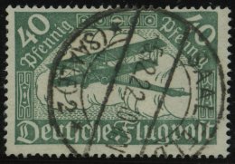 Dt. Reich 112b O, 1919, 40 Pf. Blassgrün Flugpost, Stempel SAALFELD, Pracht, RR!, Fotoattest Dr. Oechsner, Mi. 1300 - Autres & Non Classés