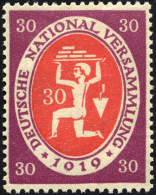 Dt. Reich 110cI *, 1919, 30 Pf. Lila Mit Abart Jahreszahl 1019 Statt 1919, Falzrest, Pracht, Gepr. Tworek, Mi. 60.- - Used Stamps