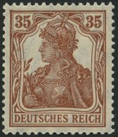 Dt. Reich 103c **, 1918, 35 Pf. Zimtfarben, Normale Zähnung, Pracht, Gepr. Infla, Mi. 70.- - Gebruikt