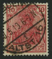 Dt. Reich 86IIf O, 1919, 10 Pf. Dunkelrosarot Kriegsdruck, üblich Gezähnt Pracht, Gepr. Jäschke-L., Mi. 2 - Other & Unclassified