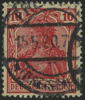 Dt. Reich 86IIf O, 1919, 10 Pf. Dunkelrosarot Kriegsdruck, Normale Zähnung, Pracht, Gepr. Jäschke-L., Mi. 200. - Oblitérés