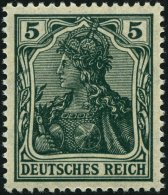 Dt. Reich 85IIe **, 1918, 5 Pf. Schwarzopalgrün Kriegsdruck, Pracht, Gepr. Jäschke-L., Mi. 400.- - Used Stamps