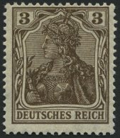 Dt. Reich 84IIb **, 1918, 3 Pf. Schwärzlichbraun Kriegsdruck, Pracht, Gepr. Jäschke, Mi. 70.- - Oblitérés