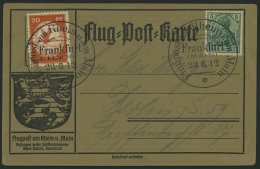 Dt. Reich VI BRIEF, 1912, 20 Pf. E.EL.P. Auf Flugpostkarte Mit Sonderstempel FRANKFURT 23.6.12, Leichte Zahnmängel - Other & Unclassified