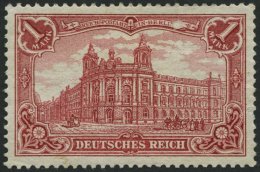 Dt. Reich 78Ab *, 1902, 1 M. Karminrot, Gezähnt A, Ohne Wz., Falzreste, Pracht, Gepr. Zenker, Mi. 320.- - Oblitérés