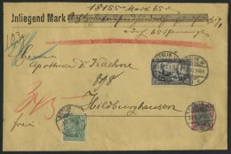 Dt. Reich 65I BRIEF, 1902, 3 M. Reichspost, Type I, Mit 45 Pf. Zusatzfrankatur Auf Geldbrief Von Berlin Nach Hildburghau - Usados