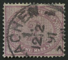 Dt. Reich 37d O, 1889, 2 M. Stumpfviolettpurpur, Pracht, Gepr. Thiel, Mi. 80.- - Autres & Non Classés