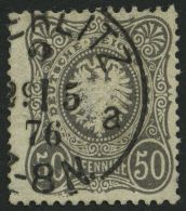 Dt. Reich 36b O, 1875, 50 Pfe. Schwarzgrau, Helle Stelle Sonst Pracht, Gepr. Zenker, Mi. 450.- - Autres & Non Classés