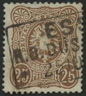 Dt. Reich 35b O, 1878, 25 Pfe. Gelbbraun, Normale Zähnung, Gepr. Zenker, Pracht, Mi. 130.- - Usados