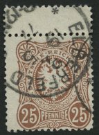 Dt. Reich 35aa O, 1877, 25 Pfe. Fahlrosabraun, Oben Mit Steg, Pracht, Gepr. Petry, Mi. 100.- - Otros & Sin Clasificación