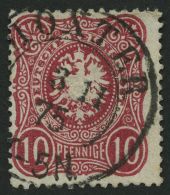 Dt. Reich 33aa O, 1875, 10 Pfe. Blutrot, Zentrischer K2 HÖXTER, Pracht, Gepr. Zenker, Mi. 250.- - Autres & Non Classés