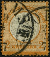 Dt. Reich 24 O, 1872, 2 Kr. Orange, TuT-Stempel WORMS, Fotobefund Brugger: Die Marke Ist Farbfrisch Und Sehr Gut Gepr&au - Used Stamps