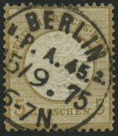 Dt. Reich 22 O, 1872, 5 Gr. Schwärzlichocker, Stempel BERLIN P.A.45. N2 15.9.75 (als 50 Pf.-Marke Aufgebraucht), Pr - Used Stamps