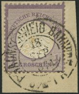 Dt. Reich 16 BrfStk, 1872, 1/4 Gr. Grauviolett, K2 BRAUNSCHWEIG BAHNHOF, Kleiner Fleck Im Prägefeld, Prachtbriefst& - Usati