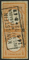 Dt. Reich 14 Paar BrfStk, 1872, 1/2 Gr. Orange Im Senkrechten Paar, R3 KÖNIGSTEIN REG. BEZ. WIESBADEN, Normale Z&au - Used Stamps