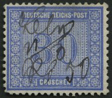 Dt. Reich 13 ~ , 1872, 30 Gr. Ultramarin, Handschriftlich Berlin P.A. 50, Pracht, Fotobefund Hennies, Mi. 750.- - Other & Unclassified