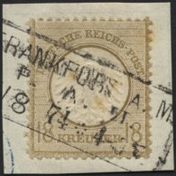 Dt. Reich 11 BrfStk, 1872, 18 Kr. Ockerbraun, R3 FRANKFURT A. M., Ein Paar Kleine Stockpunkte Sonst Prachtbriefstüc - Oblitérés