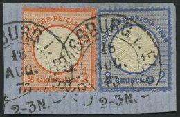 Dt. Reich 3,20 BrfStk, Mischfrankatur: 1872, 1/2 Gr. Ziegelrot Und 2 Gr. Ultramarin, Hufeisenstempel STRASSBURG I. ELS. - Used Stamps