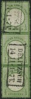 Dt. Reich 2b O, 1872, 1/3 Gr. Dunkelsmaragdgrün Im Senkrechten Dreierstreifen, Rauhe Durchstichartige Zähnung, - Used Stamps