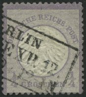 Dt. Reich 1 O, 1872, 1/4 Gr. Grauviolett, Pracht, Mi. 120.- - Usados