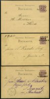 BAHNPOST DR P 5,12 BRIEF, Heide-Elmshorn, L3, 1880-1883, Auf Vier 5 Pfe. Bzw. 5 Pf. Ganzsachenkarten, Feinst/Pracht - Franking Machines (EMA)