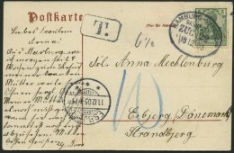 BAHNPOST DR 85 BRIEF, Hamburg-Vandrup (Zug 22) Auf Ansichtskarte (Marburg) Von 1905 Nach Esbjerk/Dänemark Mit 5 Pf. - Frankeermachines (EMA)