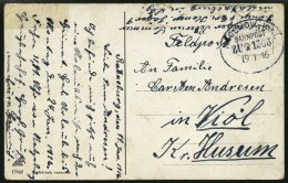 BAHNPOST Hagenow-Kiel (Zug 1306), 1916, Feldpost-Ansichtskarte Von RATZEBURG Nach Viöl, Feinst - Machines à Affranchir (EMA)
