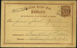 BAHNPOST DR P 2 BRIEF, Constanz-Basel, L3 Und Abgedeckter Bahnpoststempel CONSTANZ Auf 2 Kr. Ganzsachenkarte Von 1874, F - Máquinas Franqueo (EMA)