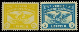 LEIPZIG G 6,8 **, 1908, 21/2 Und 5 Pf. Phönix, 2 Prachtwerte, Mi. Für * (40.-) - Correos Privados & Locales