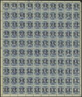 LEIPZIG E 12 **, 1893, 2 Auf 3 Pf. Graublau, Aufdruck Violett, Im Bogen (100), Pracht (Rand über Marken Beschriftet - Postes Privées & Locales