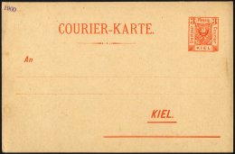 KIEL A P 28IIA BRIEF, COURIER: 1899, 3 Pf. Orange, Ohne Druckvermerk, Type II, 1900 Links Oben, Ungebraucht, Prachtkarte - Posta Privata & Locale