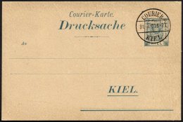 KIEL A P 26I BRIEF, COURIER: 1899, 2 Pf. Grün, Zierstrich Type I, Leer Gestempelt, Karte Feinst - Posta Privata & Locale
