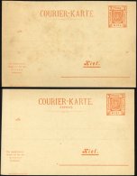 KIEL A P 22F BRIEF, COURIER: 1899, 3/3 Pf. Orange, Frage- Und Antwortkarte Einzeln, Mit Fehldruck Auf Antwortteil, Ungeb - Private & Local Mails