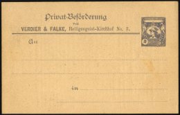 HAMBURG E P 1 BRIEF, HAMMONIA II: 1889, 2 Pf. Merkurkopf, Ungebraucht, Prachtkarte - Private & Lokale Post