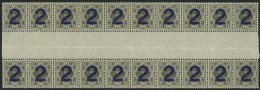 WÜRTTEMBERG 133ZS **, 1919, 2 Auf 21/2 Pf. Dunkelbräunlicholiv Mit Zwischensteg, 10x Im Bogenteil, Pracht, Mi. - Altri & Non Classificati