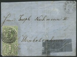 THURN Und TAXIS 51a Paar BrfStk, 164 (WÖRRSTADT) Auf 1 Kr. Gelblichgrün Im Senkrechten Prachtpaar Auf Briefvor - Other & Unclassified