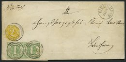 THURN Und TAXIS 41 Paar,GAA 13 BRIEF, 1865, 2 Kr. Gelb, Achteckig Geschnitten Mit Waagerechtem Paar 1 Kr. Gelblichgr&uum - Autres & Non Classés