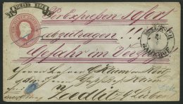 PREUSSEN U 8A3 BRIEF, 1853, 1 Sgr. Ganzsachenumschlag Mit K2 MALTSCH BAHNHOF Und Rotem Handschriftlichen Vermerk Per Exp - Autres & Non Classés