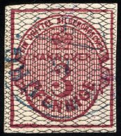 HANNOVER 8a O, 1856, 3 Pf. Karmin, Schwarz Genetzt, Winzige Knitterspur Sonst Breitrandig Pracht, Mi. 350.- - Hanover