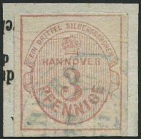 HANNOVER 6a BrfStk, 1853, 3 Pf. Mattlilarosa, Mit Wz., Blauer K2 (HAR)BURG, Leichte Aufklebefalten Sonst Prachtbriefst&u - Hanovre