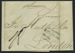 HAMBURG VORPHILA 1833, HAMBURG., Schmetterlingsstempel Auf Brief Nach London, Rückseitig FPO-Datumsstempel, Feinst - Autres & Non Classés